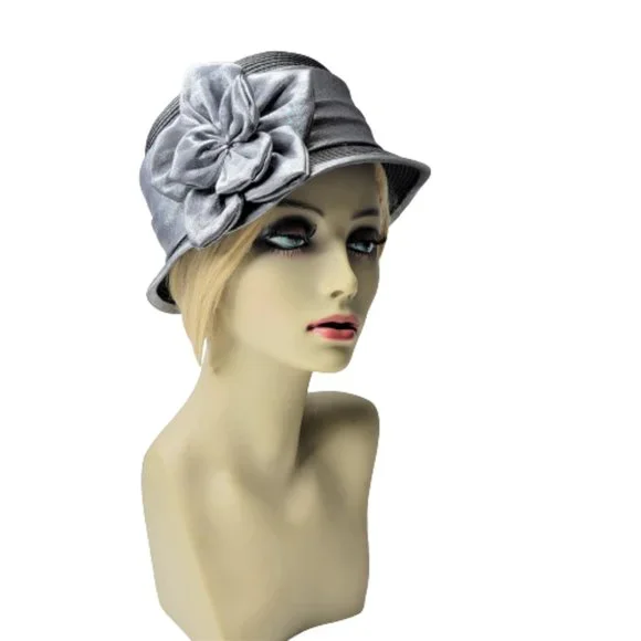 Accessories | Grey Dress Hat Church Hat With Satin Flower  display picture 2